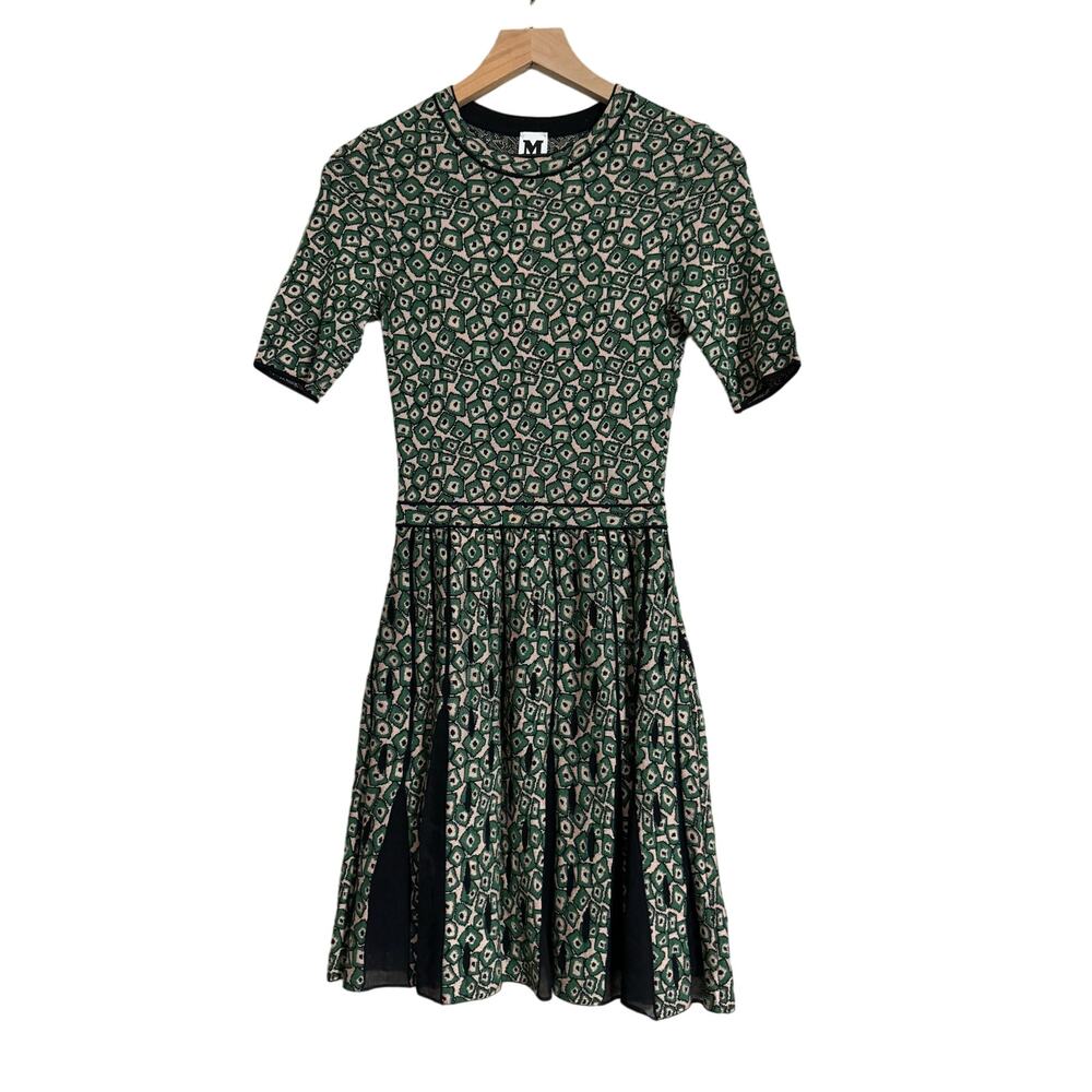 Missoni Green Black Jacquard Knit Dress 36 XS 0
